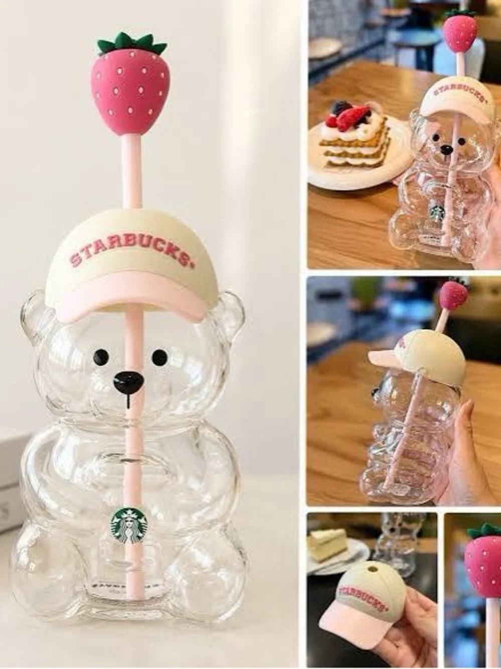 New! Starbucks Pink Bearista Strawberry Topper Summer 2026 Collection